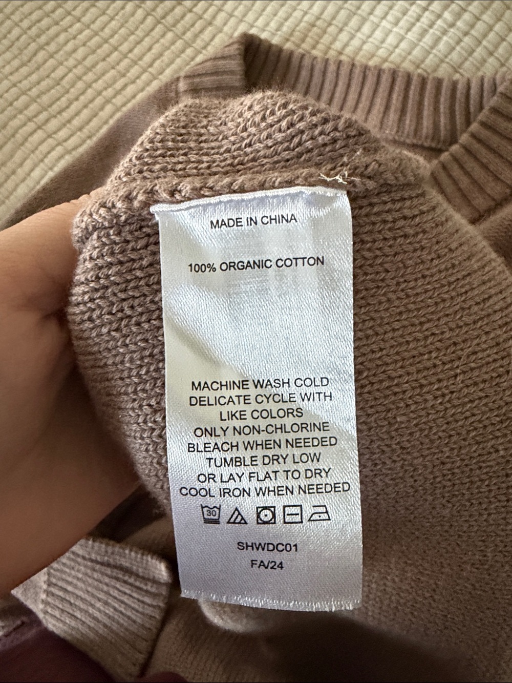 Quince Organic Cropped Cardigan Sz Medium Heather Brown - Picture 7 of 8